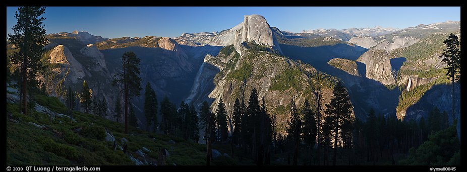 Tenaya Canyon, Half Dome, Nevada Falls, from Washburn Point. Yosemite National Park (color)