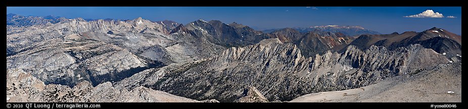 Northern mountains from Mount Conness. Yosemite National Park (color)