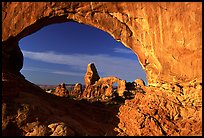 Turret Arch seen through South Window, sunrise. Arches National Park ( color)