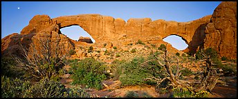 Sandstone windows. Arches National Park (Panoramic color)