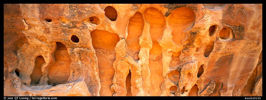 Hollow patterns in sandstone. Arches National Park (color)