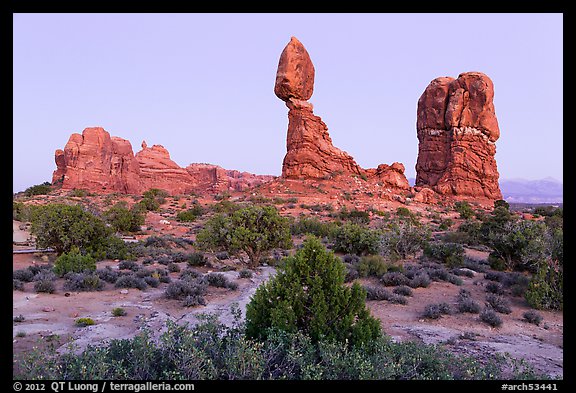Balanced rock and other rock formations. Arches National Park (color)