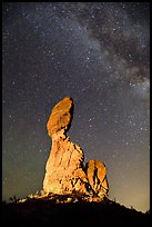 Balanced rock at night. Arches National Park, Utah, USA.