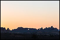 Windows Group backlit at sunrise. Arches National Park ( color)