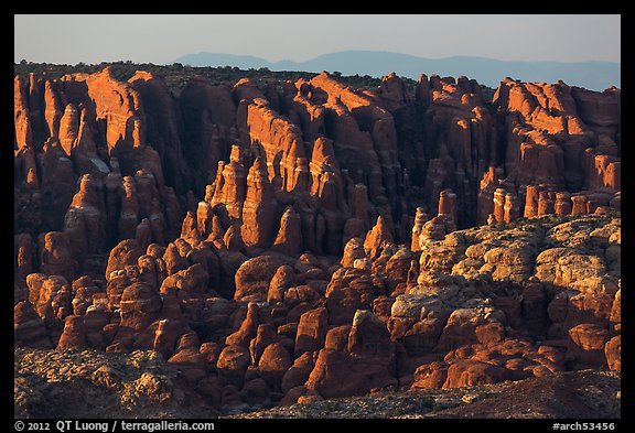 Fiery Furnace fins on hillside. Arches National Park (color)
