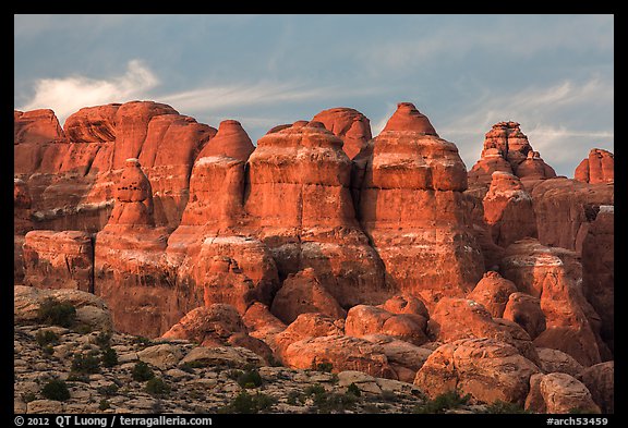 Last light of Fiery Furnace. Arches National Park (color)