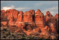 Last light of Fiery Furnace. Arches National Park, Utah, USA. (color)