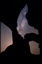Double Arch with stars and Milky Way. Arches National Park, Utah, USA. (color)