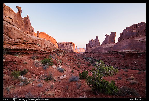 Park Avenue at sunrise. Arches National Park (color)