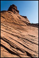 Sandstone swirls. Arches National Park, Utah, USA. (color)