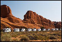 RVs parked at Devils Garden trailhead. Arches National Park ( color)