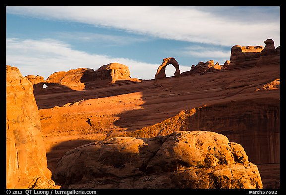 Delicate Arch from Upper Delicate Arch Viewpoint. Arches National Park, Utah, USA.