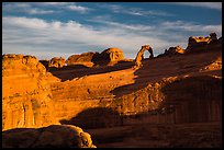 Delicate Arch and Winter Camp Wash Amphitheater. Arches National Park, Utah, USA. (color)