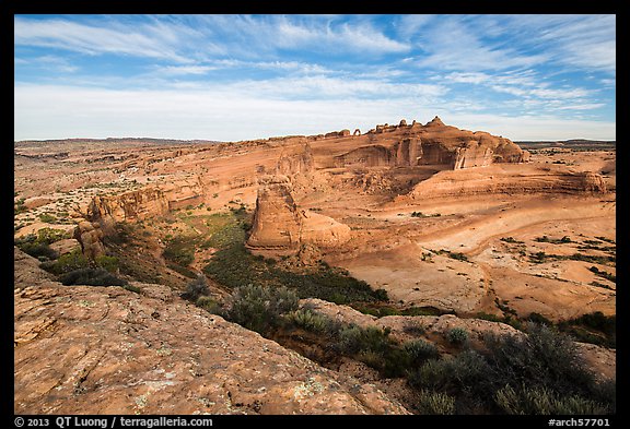 Winter Camp Wash and Delicate Arch. Arches National Park (color)