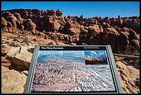 Interpretative sign, Fiery Furnace. Arches National Park, Utah, USA. (color)