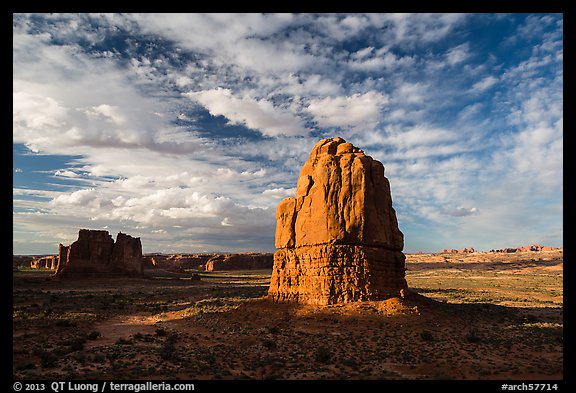 Tower, late afternoon. Arches National Park, Utah, USA.