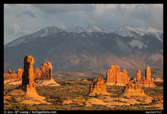 Fins and La Sal mountains. Arches National Park (color)