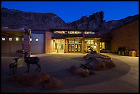 Visitor Center at dawn. Arches National Park, Utah, USA.