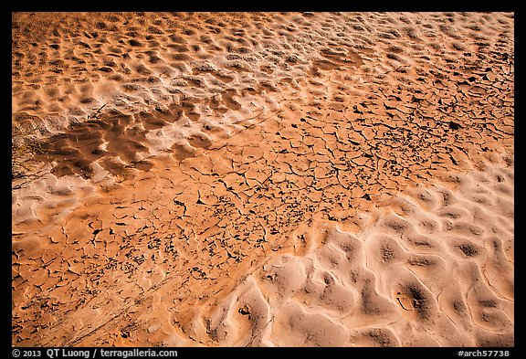 Sand and mud patterns, Courthouse Wash. Arches National Park (color)