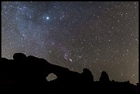 North Window under starry sky at night. Arches National Park ( color)