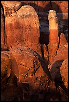 Fiery Furnace rock formations at sunset. Arches National Park, Utah, USA.