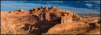 Delicate Arch above Winter Camp Wash. Arches National Park (Panoramic color)