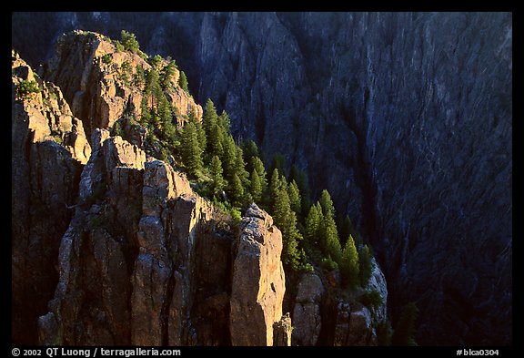 Island Peaks at sunset, North Rim. Black Canyon of the Gunnison National Park, Colorado, USA.