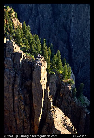 Island peaks at sunset, North rim. Black Canyon of the Gunnison National Park, Colorado, USA.