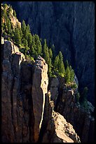 Island peaks at sunset, North rim. Black Canyon of the Gunnison National Park, Colorado, USA.