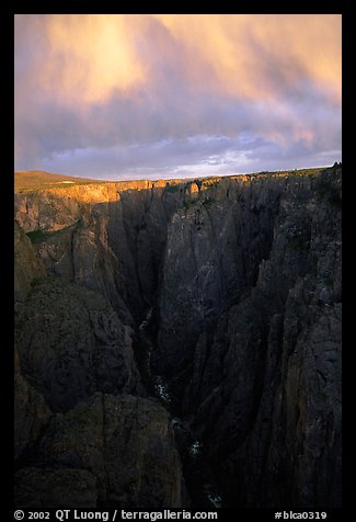 Narrows seen from Chasm view at sunset, North rim. Black Canyon of the Gunnison National Park, Colorado, USA.