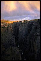 Narrows seen from Chasm view at sunset, North rim. Black Canyon of the Gunnison National Park, Colorado, USA.