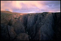 The Narrows seen from Chasm view at sunset, North rim. Black Canyon of the Gunnison National Park, Colorado, USA. (color)