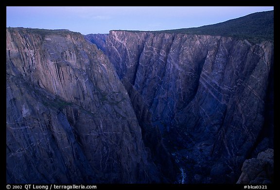 Painted wall from Chasm view at dawn, North rim. Black Canyon of the Gunnison National Park, Colorado, USA.