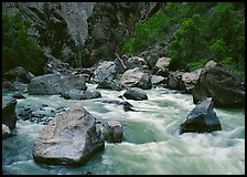 Boulders and rapids of  Gunisson River. Black Canyon of the Gunnison National Park, Colorado, USA. (color)