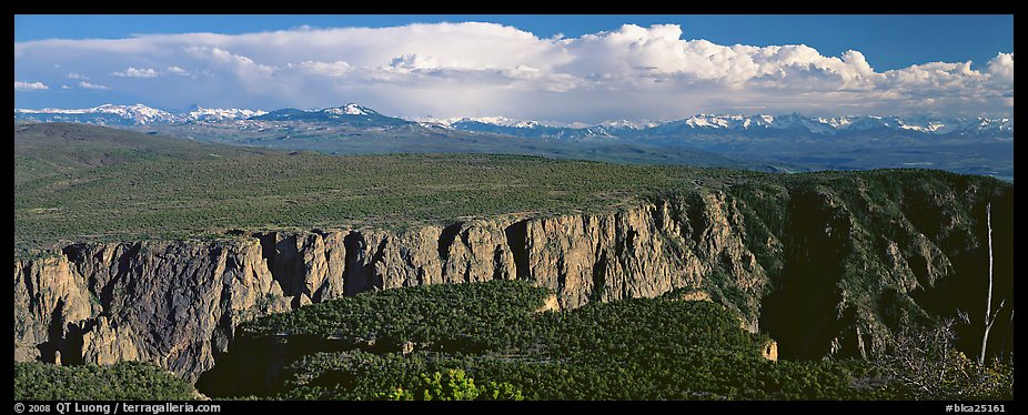 Plateau cut by deep canyon. Black Canyon of the Gunnison National Park (color)