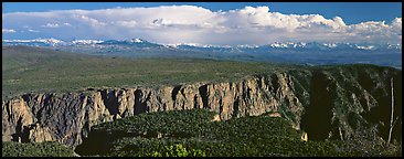 Plateau cut by deep canyon. Black Canyon of the Gunnison National Park (Panoramic color)