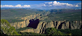 Black Canyon seen from a distance. Black Canyon of the Gunnison National Park (Panoramic color)