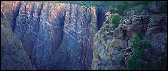 Canyon walls with crystaline striations. Black Canyon of the Gunnison National Park (Panoramic color)