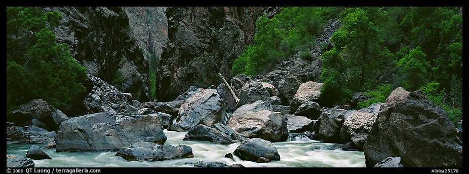 Gunnisson River and boulders in gorge. Black Canyon of the Gunnison National Park (color)