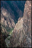 Hard gneiss and schist walls. Black Canyon of the Gunnison National Park, Colorado, USA.