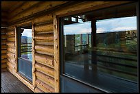 Visitor center windows. Black Canyon of the Gunnison National Park, Colorado, USA. (color)