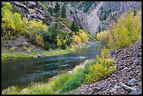 Gunnison river in fall, East Portal. Black Canyon of the Gunnison National Park, Colorado, USA. (color)