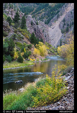 Gunnison river in autumn, East Portal. Black Canyon of the Gunnison National Park, Colorado, USA.