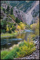 Gunnison river in autumn, East Portal. Black Canyon of the Gunnison National Park, Colorado, USA. (color)