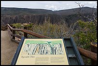 Interpretive sign. Black Canyon of the Gunnison National Park, Colorado, USA.