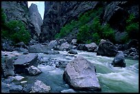 Boulders in  Gunisson river near the Narrows. Black Canyon of the Gunnison National Park, Colorado, USA.