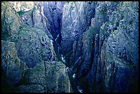 Deep and narrow gorge seen from Chasm view. Black Canyon of the Gunnison National Park, Colorado, USA. (color)