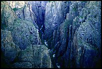 Deep and narrow gorge seen from Chasm view. Black Canyon of the Gunnison National Park, Colorado, USA.