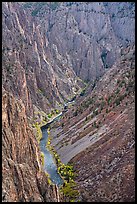 Canyon cliffs and slopes from Pulpit Rock Overlook. Black Canyon of the Gunnison National Park ( color)