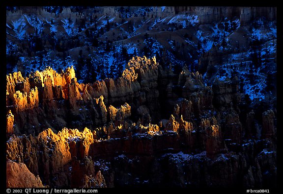 Light and shadows, from Sunset Point, late afternoon. Bryce Canyon National Park, Utah, USA.